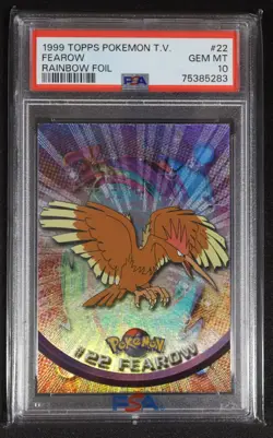 1999 Topps Pokemon TV - Fearow #22 Rainbow Foil - PSA 10 POP 2 - Image 1