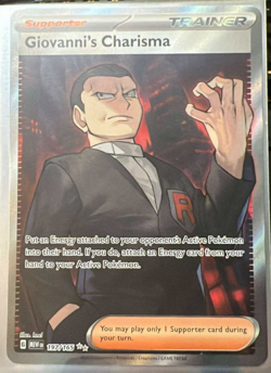 Giovanni's Charisma 197/165 Full Art SR Pokemon 151 English - Image 1