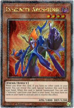YuGiOh! Infernity Archfiend RA03-EN220 Quarter Century Secret Rare - 1st Edition - Image 1