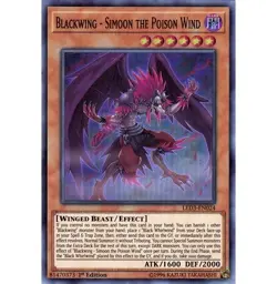 Yugioh Blackwing - Simoon the Poison Wind (Super Rare 1st Edition) LED3-EN024 P - Image 1