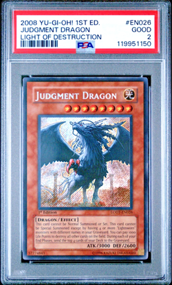PSA 2 1ST EDITION Judgment Dragon LODT-EN026 Light of Destruction Secret YUGIOH - Image 1