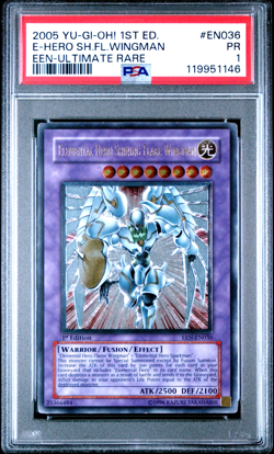 PSA 1 1ST EDITION ULTIMATE Elemental Hero Shining Flare Wingman EEN-EN036 YUGIOH - Image 1