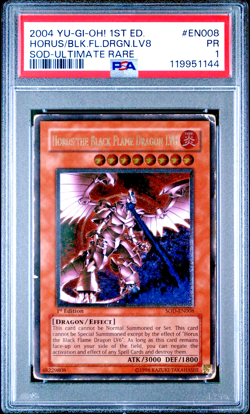PSA 1 1ST EDITION Ultimate Rare Horus Black Flame Dragon LV8 SOD-EN008 YUGIOH - Image 1