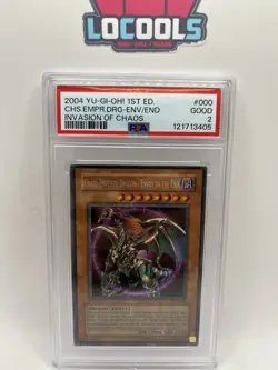 PSA 2 1ST EDITION Chaos Emperor Dragon Envoy of the End IOC-000 YUGIOH - Image 1