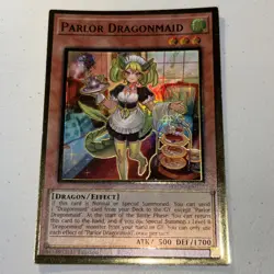 Parlor Dragonmaid MAGO-EN023 Gold Ultra Rare 1st Edition Yugioh Card LP - Image 1