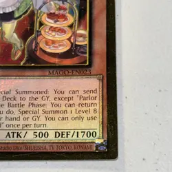 Parlor Dragonmaid MAGO-EN023 Gold Ultra Rare 1st Edition Yugioh Card LP - Image 4