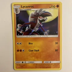 Lycanroc 16/30 Sun & Moon Trainer Kit Pokemon TCG Card LP 2017 - Image 1