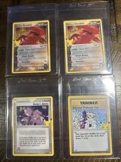 Pokemon Celebrations Card LOT - Groudon, Imposter Professor Oak, Rocket's admin - Image 1