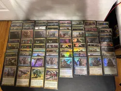 MTG Commander Lot of 76 Oversized Foil Commander Cards Sleeved, with Case Cube - Image 1