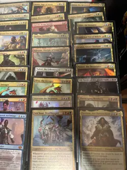 MTG Commander Lot of 76 Oversized Foil Commander Cards Sleeved, with Case Cube - Image 2