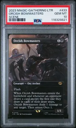 2023 MTG TALES OF MIDDLE-EARTH SCENE #433 ORCISH BOWMASTERS PSA 10 - Image 1