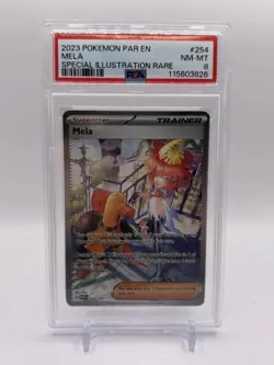 2023 POKEMON PAR EN-PARADOX RIFT SPECIAL ILLUSTRATION RARE #254 MELA PSA 8 - Image 1