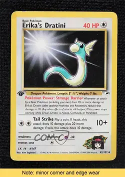 Erika's Dratini 1st Ed. Pokemon Gym Heroes #42 2000 READ 8n1 - Image 1