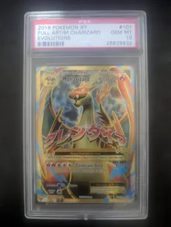 2016 Pokemon XY Evolutions Mega Charizard EX Full Art 101/108 PSA 10 GEM MINT - Image 1