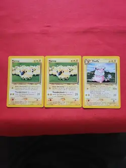 Pokemon: Mareep #65/111 & Flaaffy #34/111 Neo Genesis 2000 - NM / LP - L60 (3) - Image 1