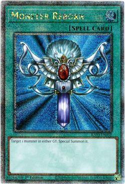 YuGiOh! Monster Reborn RA03-EN052 - Quarter Century Secret Rare - 1st Edition NM - Image 1
