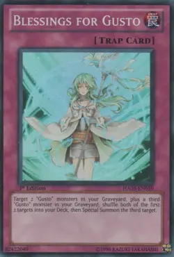 Yugioh - Blessings for Gusto (Super Rare) (1st Edition) - HA05-EN059 P - Image 1