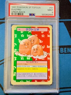 PSA 9 Mint Dugtrio Pokemon Card 1997 Japanese Topsun Green Back 51 - Image 1