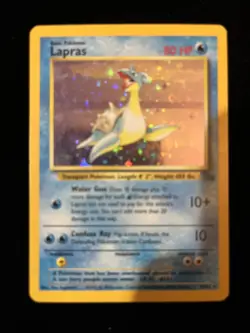 Pokemon TCG Lapras Fossil Holo Unlimited Rare Card 10/62 - Image 1