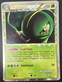 Meganium Prime 109/123 HeartGold & SoulSilver Ultra Rare Pokemon Card NM - Image 1