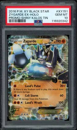 2016 PSA 10 Pokemon Zygarde EX XY151 Black Star Promo Card Shiny Kalos Tin - Image 1