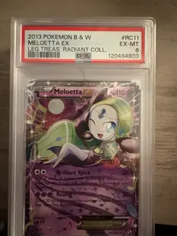 Pokemon TCG Meloetta-EX Legendary Treasures Holo Rare Card RC11/RC25 PSAEX-MT 6 - Image 1