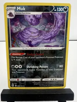 Muk SWSH09: Brilliant Stars #085/172 Rare Reverse Holo Pokemon NM - Image 1