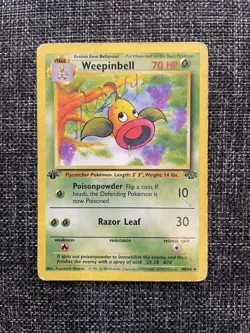 Weepinbell 48/64 1st Edition Pokemon Jungle Pokemon Card Pokemon TCG HP - Image 1