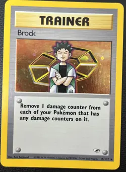 Brock 15/132 Gym Heroes Holo Rare Trainer Pokemon Card NM - Image 1