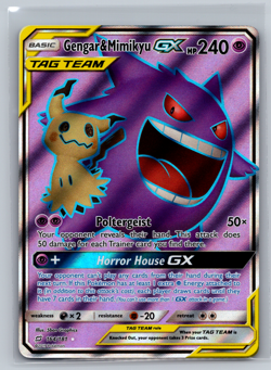 Gengar & Mimikyu GX (Full Art) 164/181 Sm-Team Up Holo Rare Pokemon Card TCG - Image 1