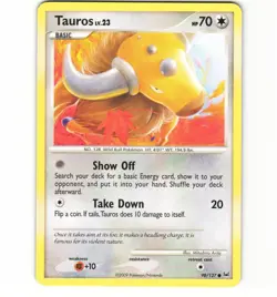 Pokemon Tauros Platinum 98/127 Non-Holo LP Card - Image 1