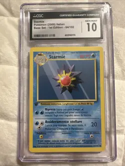 Starmie CGC 10 Gem Mint 1st Edition Italian Base Set 64/102 Pokemon Card 2000 - Image 1