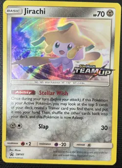 Jirachi SM161 Team Up Prerelease Promo Rare Holo Pokemon Card NM - Image 1
