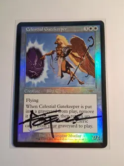 MTG Magic the Gathering Celestial Gatekeeper: Legions FOIL LP Autographed - Image 1