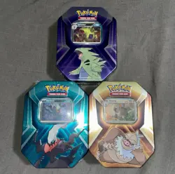 Pokemon TCG Triple Whammy Collector Sealed Tins (Complete Tin Set) x3 - Image 1