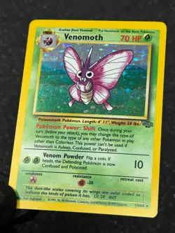 Pokemon TCG Venomoth 13/64 Holographic Rare Jungle Unlimited Set 1999 WOTC LP - Image 3