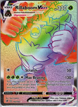 Rillaboom Vmax 193/192 - Pokemon SWSH: Rebel Clash - Full Art Secret Rare (NM) - Image 1