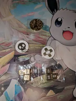 Pokemon Charizard UPC Gold Metal Dice & Damage Counter Coins - Image 1
