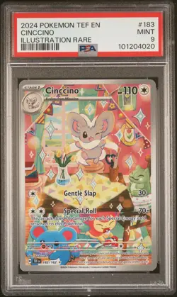 2024 POKEMON TEF EN-TEMPORAL FORCES ILLUSTRATION RARE #183 CINCCINO PSA 9 - Image 1