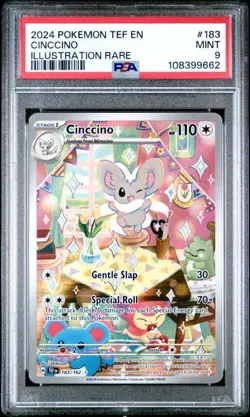 2024 POKEMON TEF EN-TEMPORAL FORCES ILLUSTRATION RARE #183 CINCCINO PSA 9 - Image 1