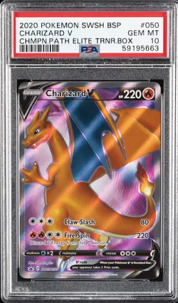 2020 POKEMON SWSH BLACK STAR PROMO #050 CHARIZARD V PSA 10 - Image 1