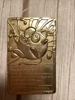 1999 Burger King Nintendo Pokemon 23K Gold Plated Jigglypuff Trading Card - Image 3