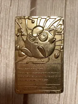 1999 Burger King Nintendo Pokemon 23K Gold Plated Jigglypuff Trading Card - Image 4