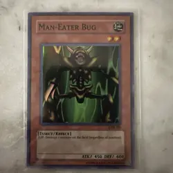 Yugioh Man-Eater Bug LOB-108 Super Rare Print NM - Image 1