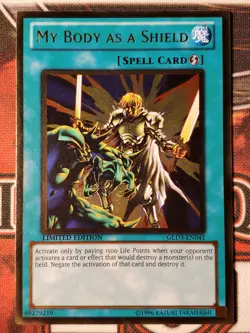 Yugioh My Body as a Shield GLD3-EN041 Gold Rare Limited Edition NM - Image 1