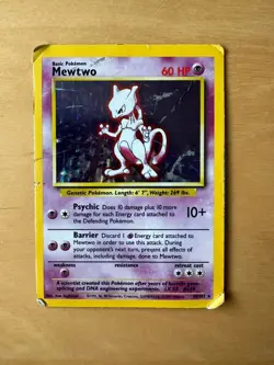 Mewtwo 10/102 Pokemon Base Set Holo Rare Card Good Condition - Image 2