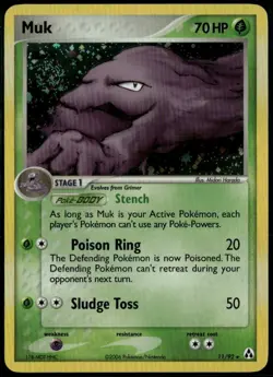 Muk Holo 11/92 ex Legend Maker 2006 LP Pokemon Card SWIRL - Image 1