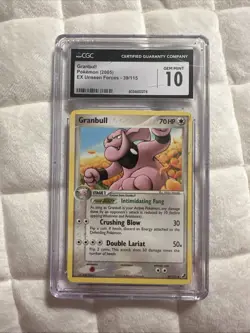 Granbull CGC 10 Gem Mint EX Unseen Forces 39/115 Pokemon Card 2005 Rare - Image 1