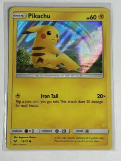 LP Pikachu 28/73 Shining Legends Holo Pokemon Card 2017 - Image 1