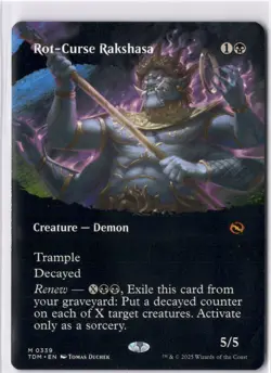 Rot-Cursed Rakshasa NM/M* BORDERLESS Tarkir: Dragonstorm 0339 mtg -UnltdCards - Image 1